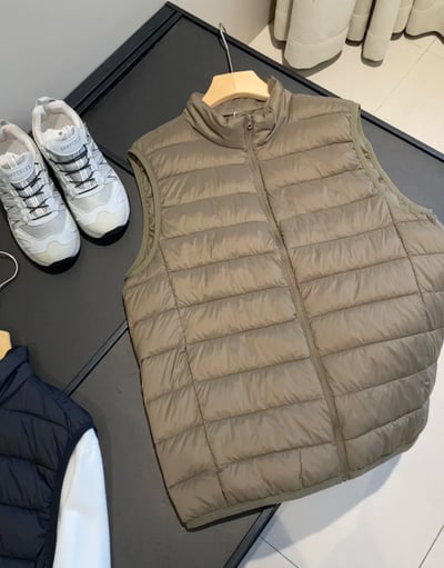 出口款  男女同款 秋冬寬鬆直筒排骨棉馬甲背心4