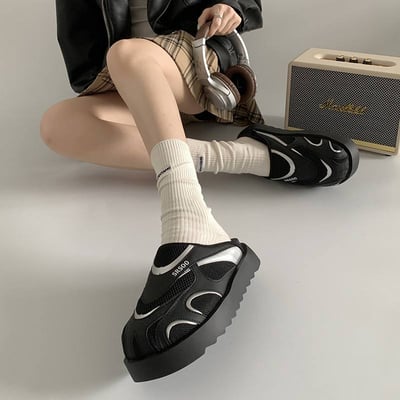 日系小眾機能風厚底包頭半拖鞋6