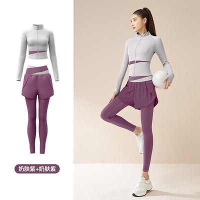 瑜珈普拉提女神套裝 新款顯瘦交叉腰設計運動訓練服7