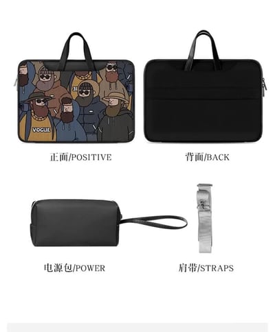 城市酷男 鬍子man插畫風多功能旅行電腦包5