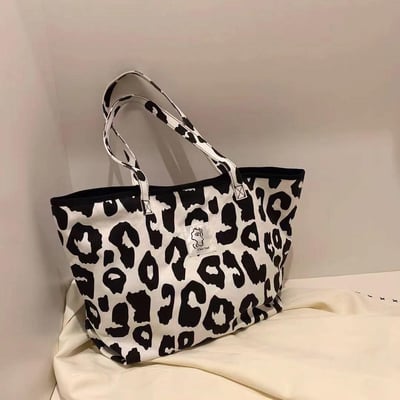 原宿風豹紋帆布包8