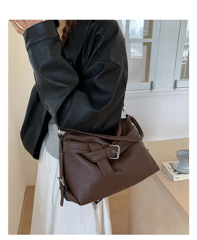 高級感軟皮大包 可手提斜背的多用機車包2