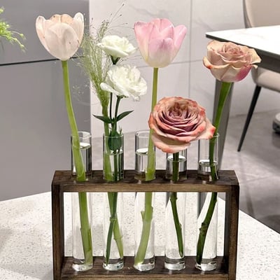 INS風高顏值木質試管花瓶擺件2