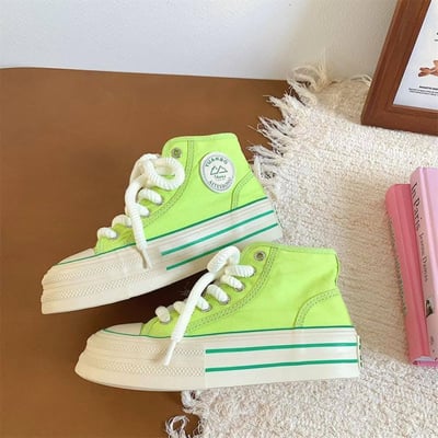 百搭多巴胺高筒帆布鞋19