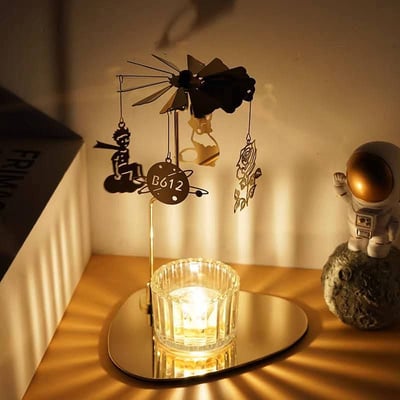 小王子旋轉走馬燭台浪漫氛圍燭光燈 擺件裝飾 燭光晚餐道具2