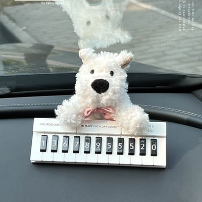 西高地鋼琴黑白鍵 小狗汽車臨時停車牌5