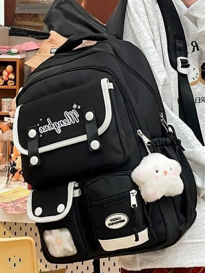 日系ins大容量多隔層雙肩包書包背包3