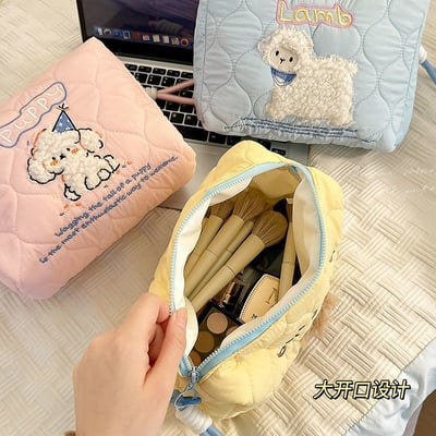 動物系列小熊/小羊/小狗絎縫化妝包收納包 大容量隨身洗漱包2