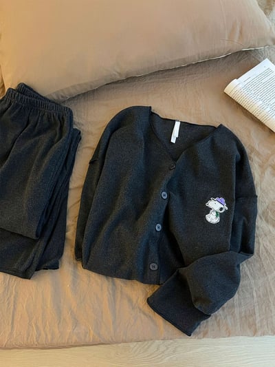 日系長壽狗狗德絨睡衣套裝7