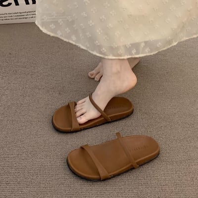夏日百搭復古風涼拖鞋5
