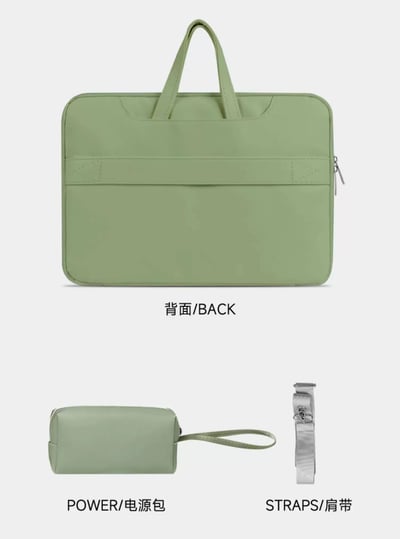 呆萌白白狗綠色系多功能旅行電腦包7