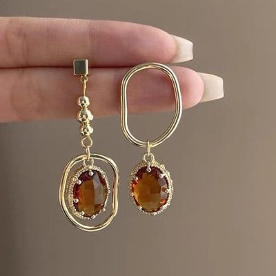 秋日復古小眾設計 冷淡高級感不對稱耳環4對組8