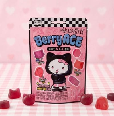 韓國 BERRY ACE Hello Kitty 維他命綜合莓果軟糖 42g/包1