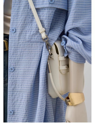 慵懶感滿分 春夏空調衫外搭 條紋肌理長版襯衫5