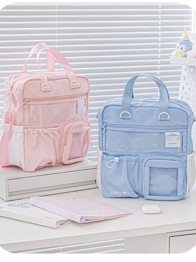 斜挎雙肩OK 星星補習袋 多功能托特痛包繽紛大容量上課包4