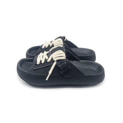 情侶款個性厚底設計感DIY鞋帶拖鞋8