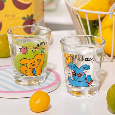 開燒酒派對 微醺動物園玻璃燒酒清酒杯組禮盒5