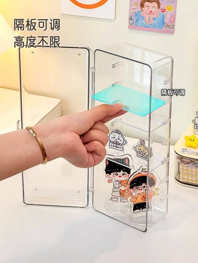 泡泡瑪特萌粒必備 透明壓克力展示盒可疊拆卸加收納架8