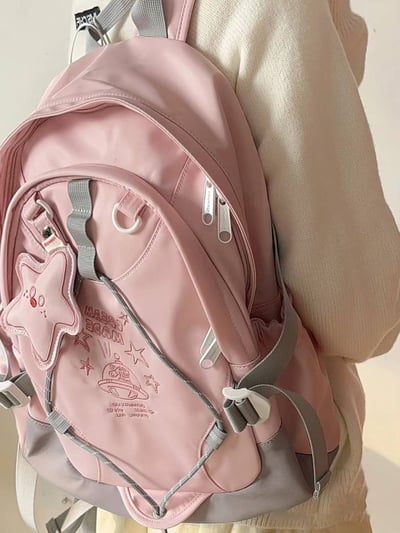 甜甜星球兔背包 少女心爆棚的奶糖色系加星星掛件10