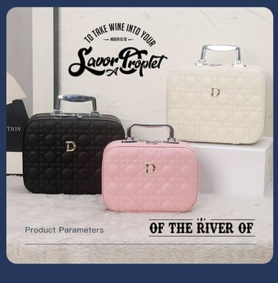 時尚優質小Logo便攜化妝箱 小容量 雙層收納款2