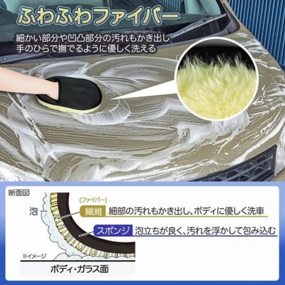 日本 超細纖維洗車用清潔手套 2入組4