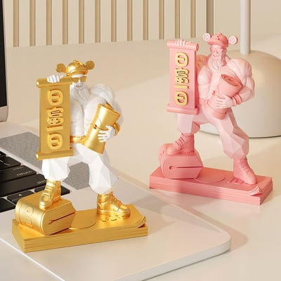 日富一日招財肌肉財神爺 迷你版一對組1