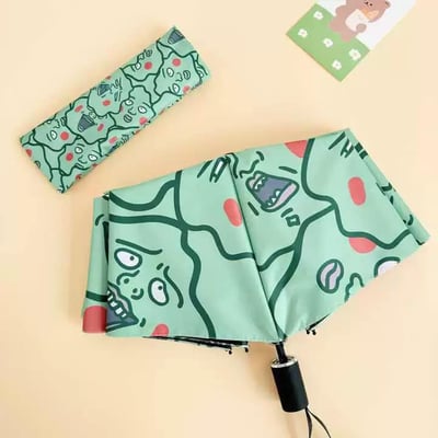 超人100 醜醜小酒窩折疊晴雨兩用自動傘4