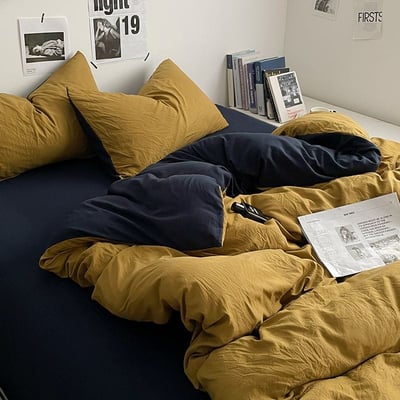 秋季新色系水洗棉四件床包組 巴洛克瑪瑙純色有單人款1