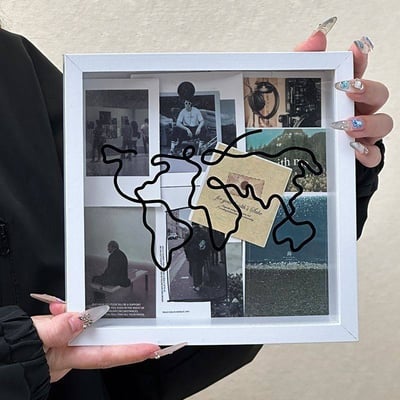 時光記憶旅行五大洲中空相框 演唱會門票收納盒1+1組2