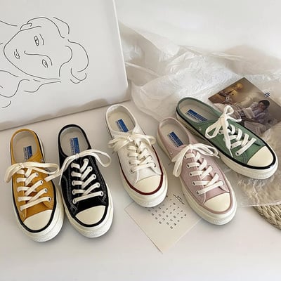 就是很愛這個帆布的隨性情侶懶人鞋  現貨黃色白色粉色2