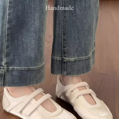 一穿就變溫柔的復古乳白色 芭蕾平底鞋2