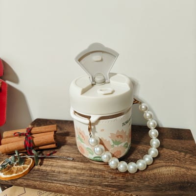 氣質珍珠掛練玻璃吸管式水杯3