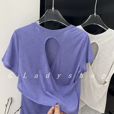 夏季竹節紗透氣美背T恤7