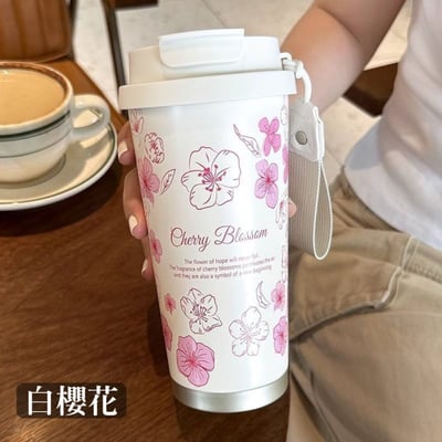 花季系列保溫咖啡杯 不鏽鋼內膽 500ml保溫保冷隨行杯3