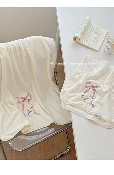 該換浴巾了～白兔子舒適浴巾三件套4