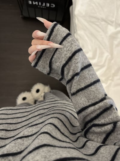 德絨雲感條紋家居套裝3