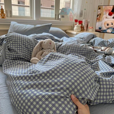 藍色系列四款 水洗紗床包四件組4