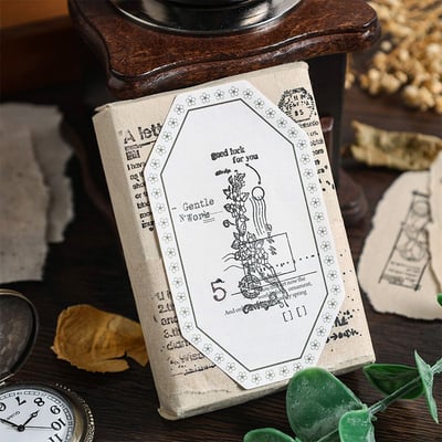 手帳控必收的高顏值禮物款 復古花卉櫸木木質印章 · 八枚套裝6