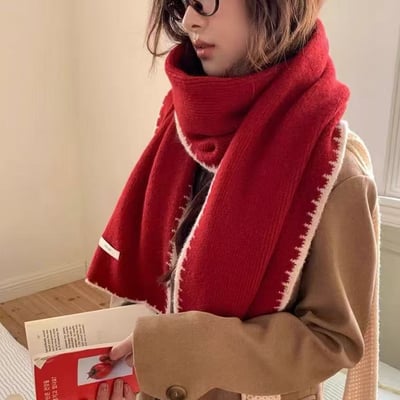 小香風鎖邊・秋冬高級感圍巾1