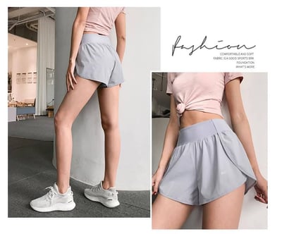 寬鬆防走光假兩件運動短褲6