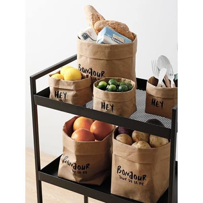 歐美風可水洗牛皮紙袋 多尺寸手捲花盆雜物收納袋食材分裝袋4