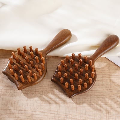 金絲檀木小貓按摩梳 手作質感禮盒款3