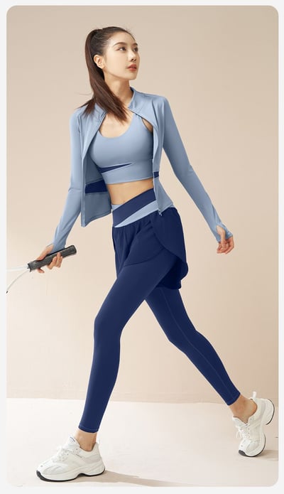 瑜珈普拉提女神套裝 新款顯瘦交叉腰設計運動訓練服2