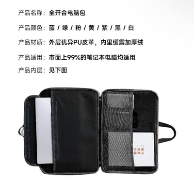 卡皮巴拉工作中 辦公室水豚黑色多功能旅行電腦包7