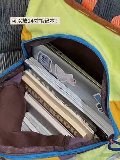 俏皮拼色防水登山包 輕量雙肩背包 旅行休閒大容量背包8