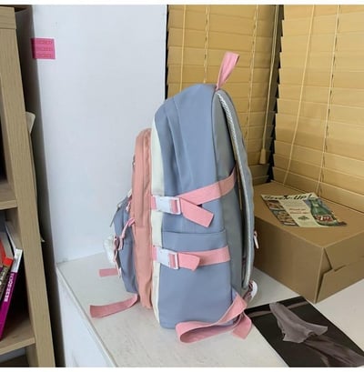 拼色系列 防潑水中小學生書包加補習袋11