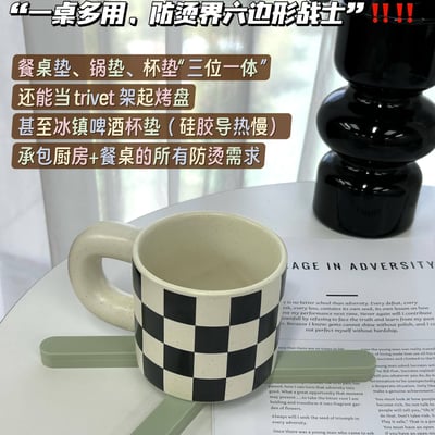餐桌好幫手可折疊矽膠隔熱鍋墊 多功能防燙餐桌墊4入組7
