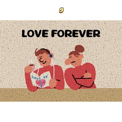 可愛小情侶家用入戶門墊進門絲圈地墊9