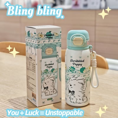 可愛萌寵保溫杯吸管直飲兩用設計8