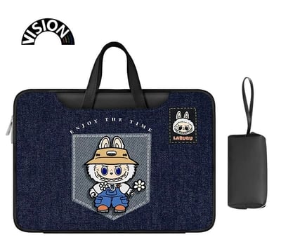 春天野拉布布 Labubu牛仔色多功能旅行電腦包3